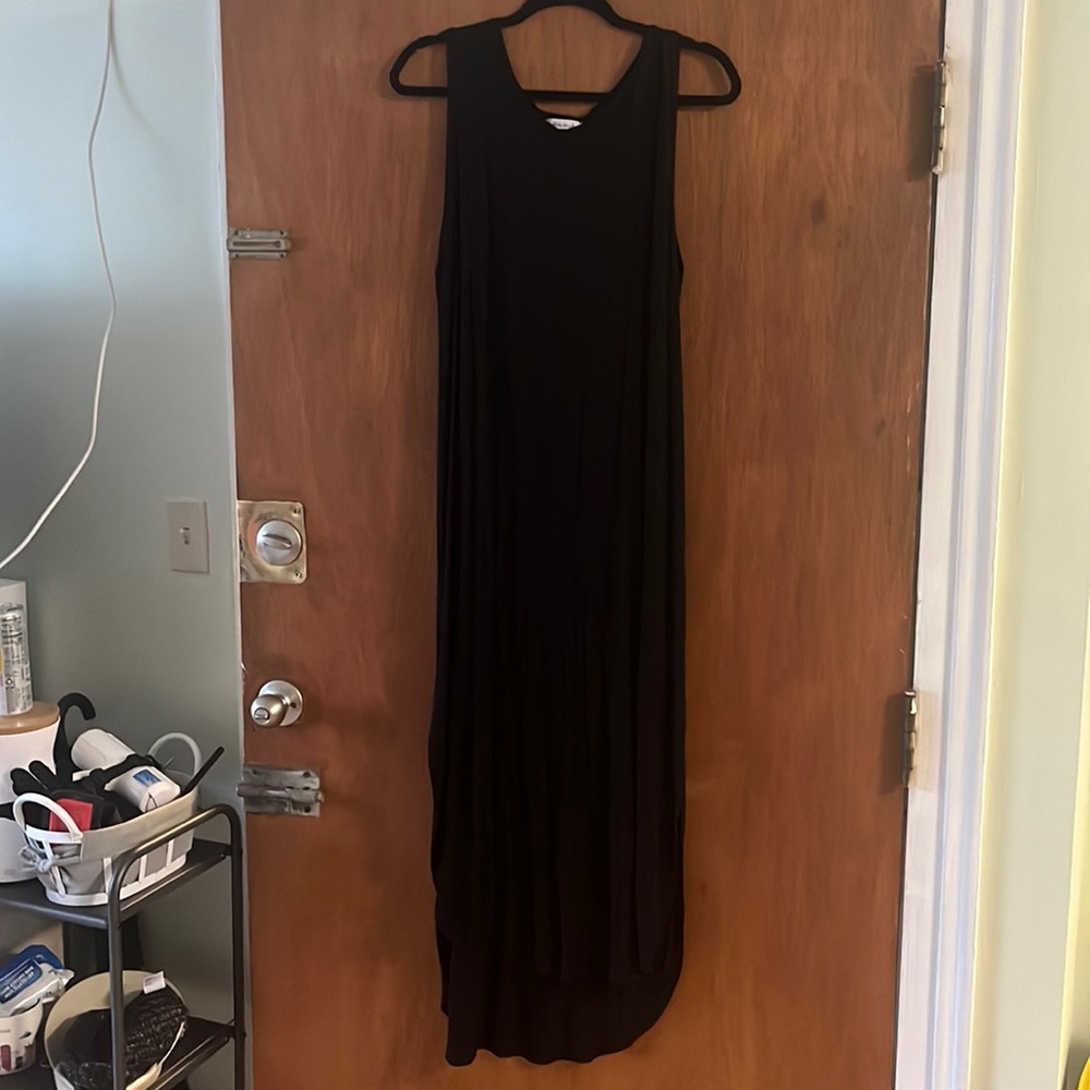 Black Midi Dress with side slits
